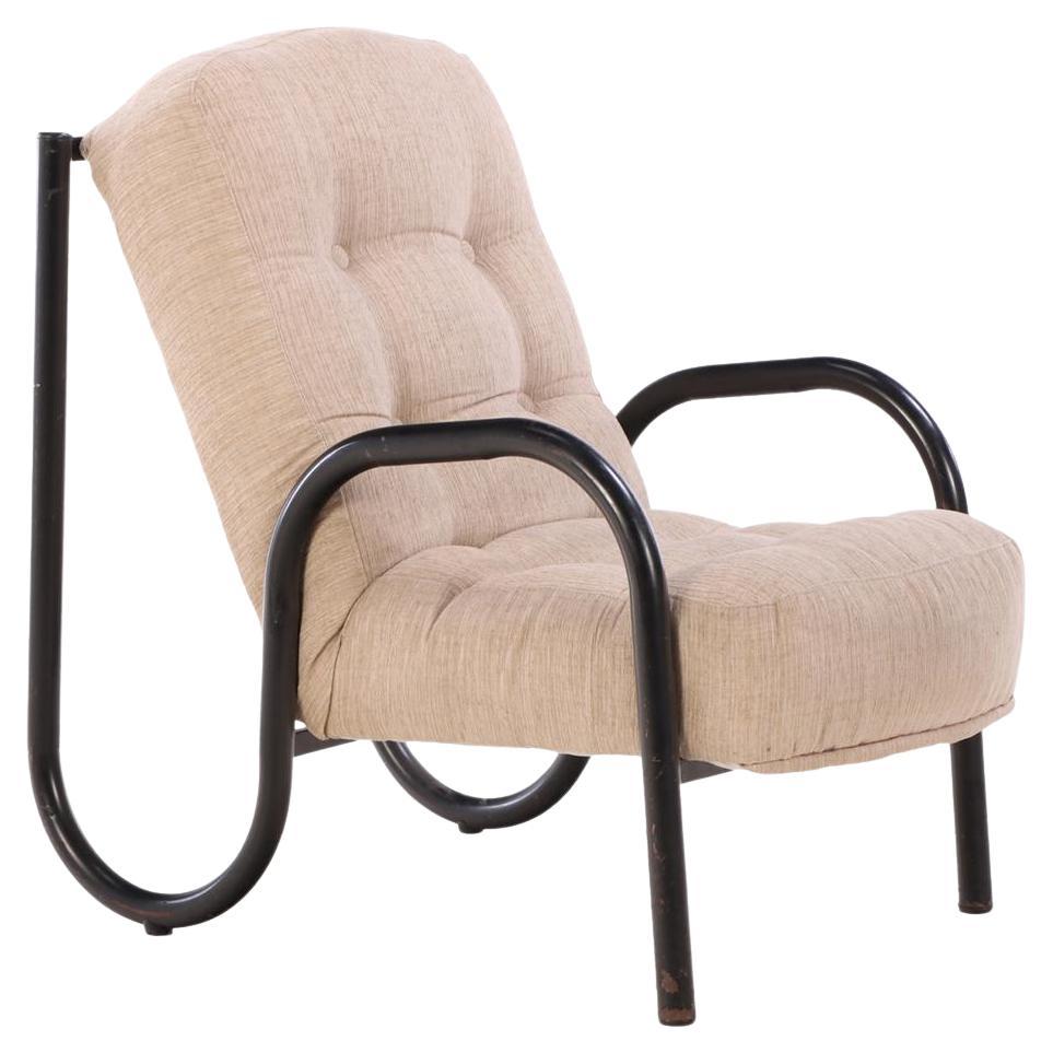 Sillón francés de hierro tubular, C. 1960. en venta
