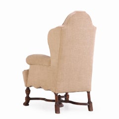 Französischer Tudor-Stil Nussbaum-Flügelsessel, um 1900.