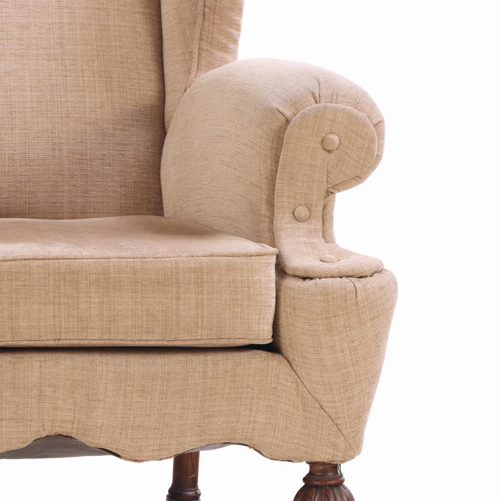 20th Century A French Tudor Style Walnut Wing Chair, C. 1900. For Sale