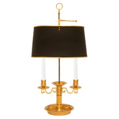 A French turn of the century Louis XVI st. Bouillotte lamp
