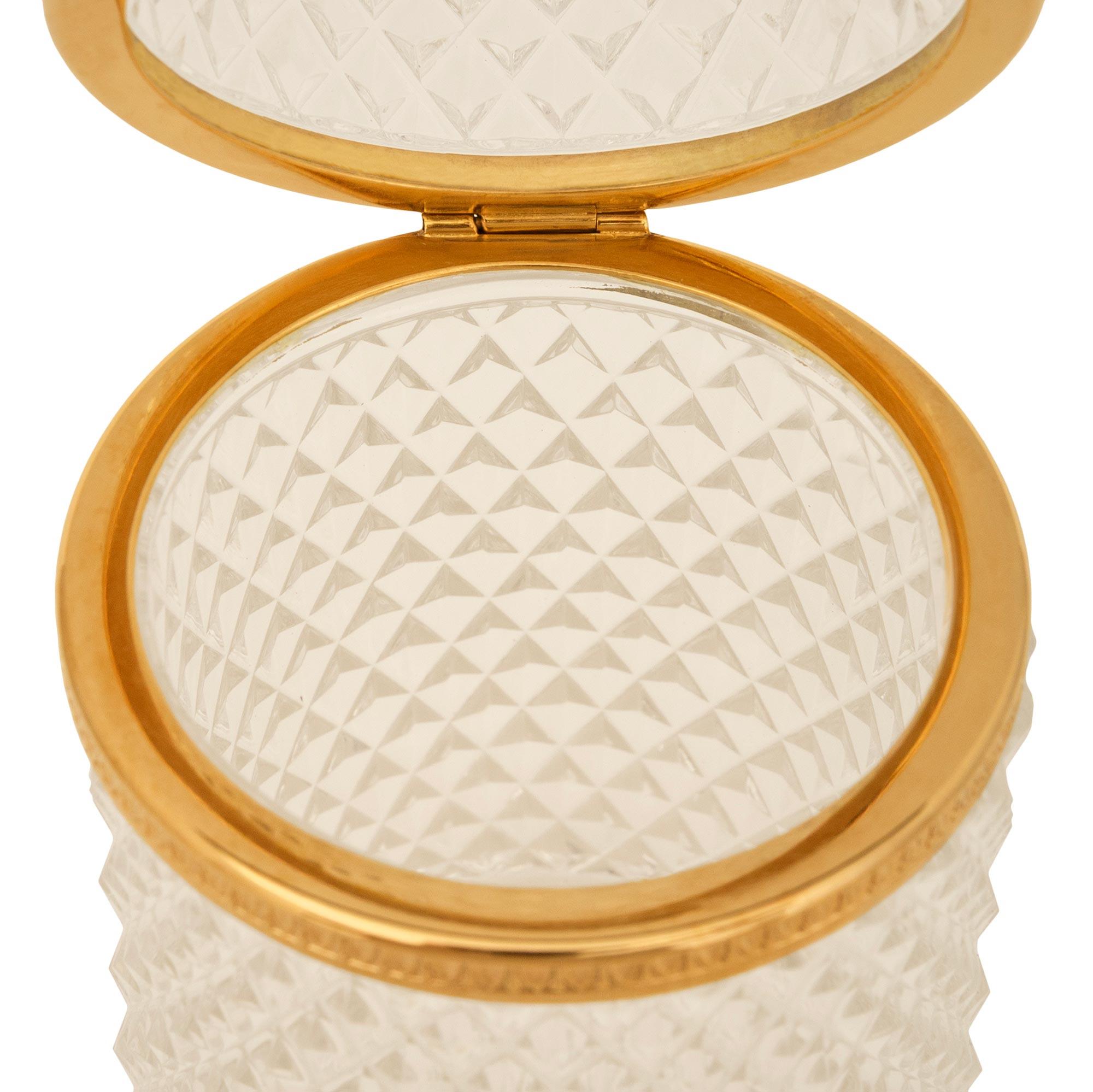 A French Turn of the Century Louis XVI st. Glass and Ormolu box For Sale 2