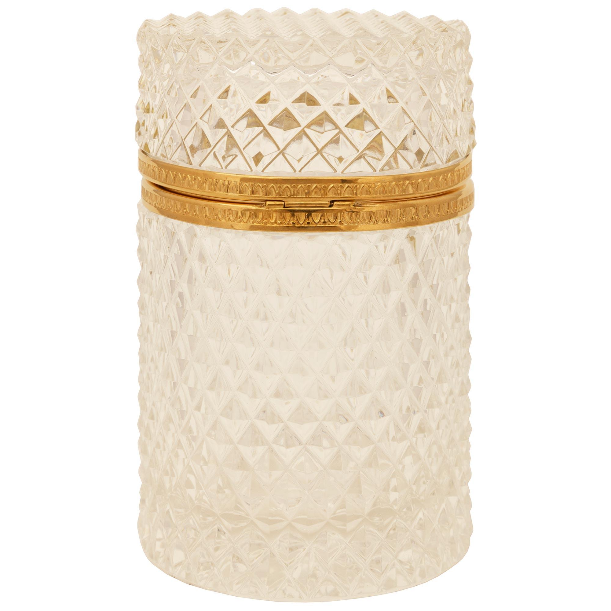 A French Turn of the Century Louis XVI st. Glass and Ormolu box For Sale 3