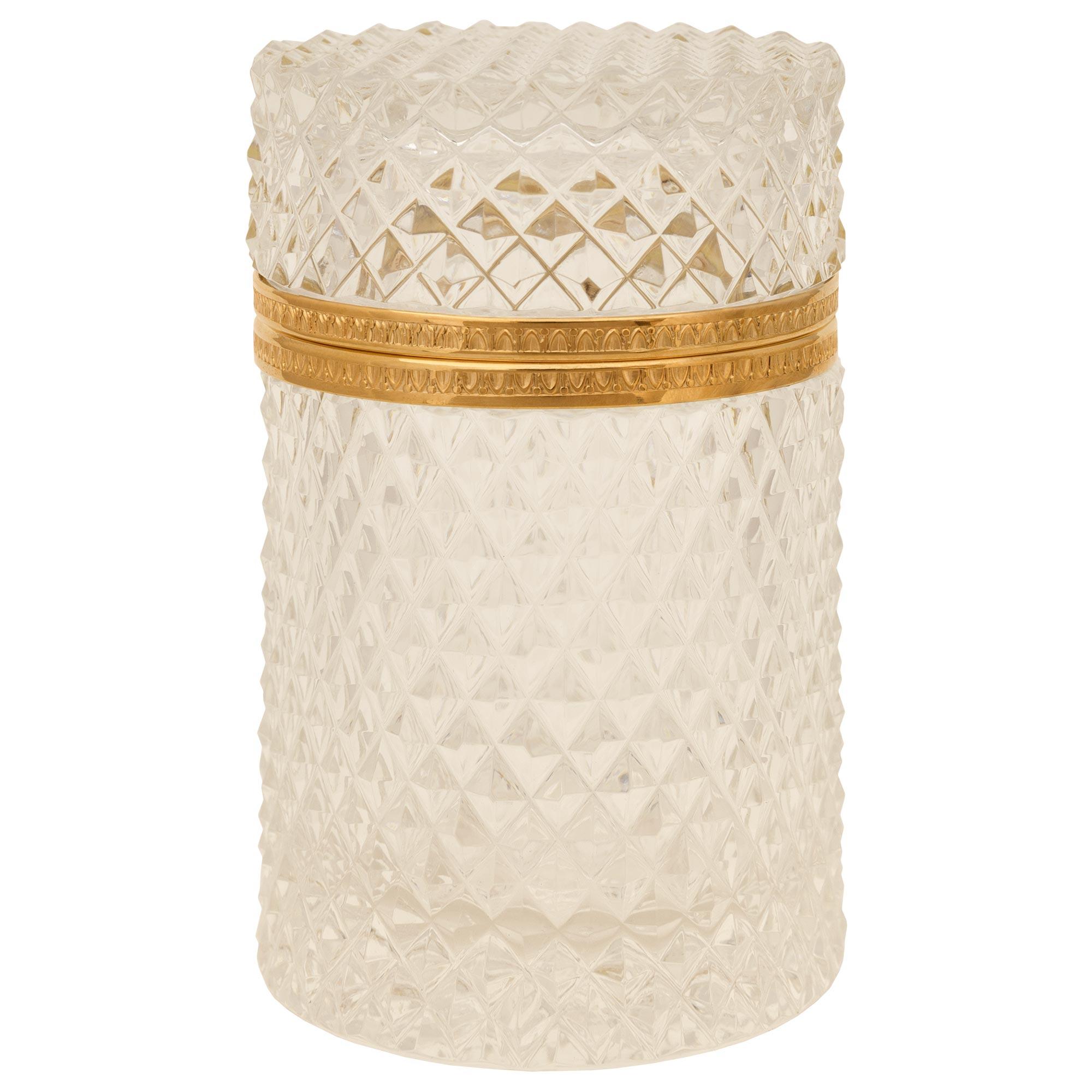 A French Turn of the Century Louis XVI st. Glass and Ormolu box