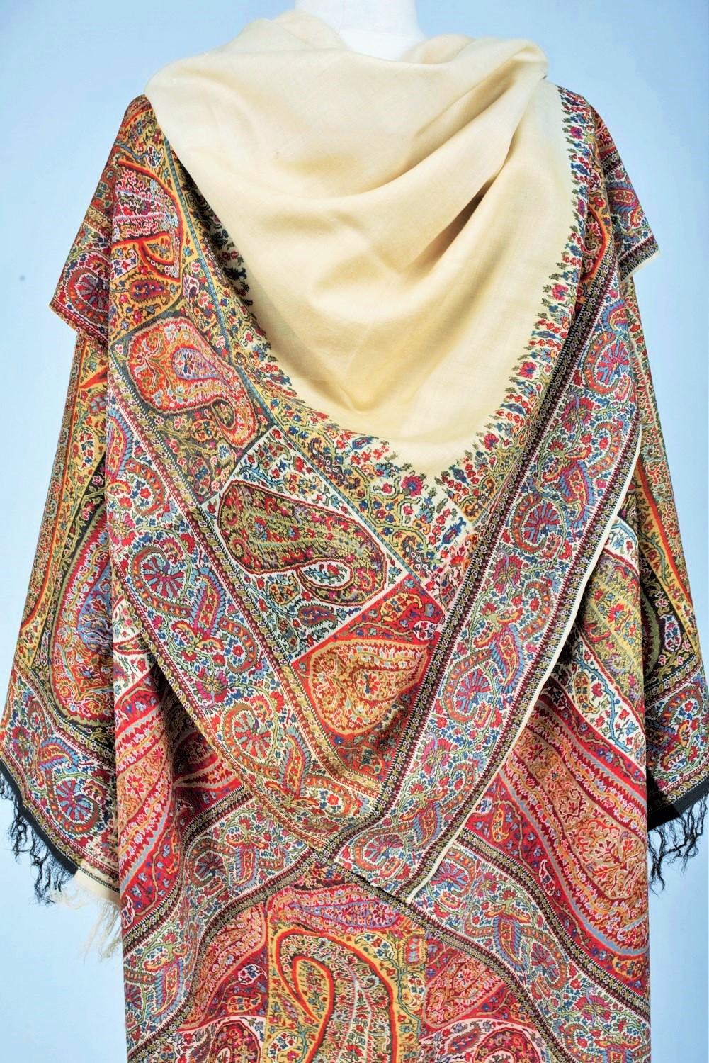 A French Turn Over Harlequin Cashmere shawl - France Circa 1825 8