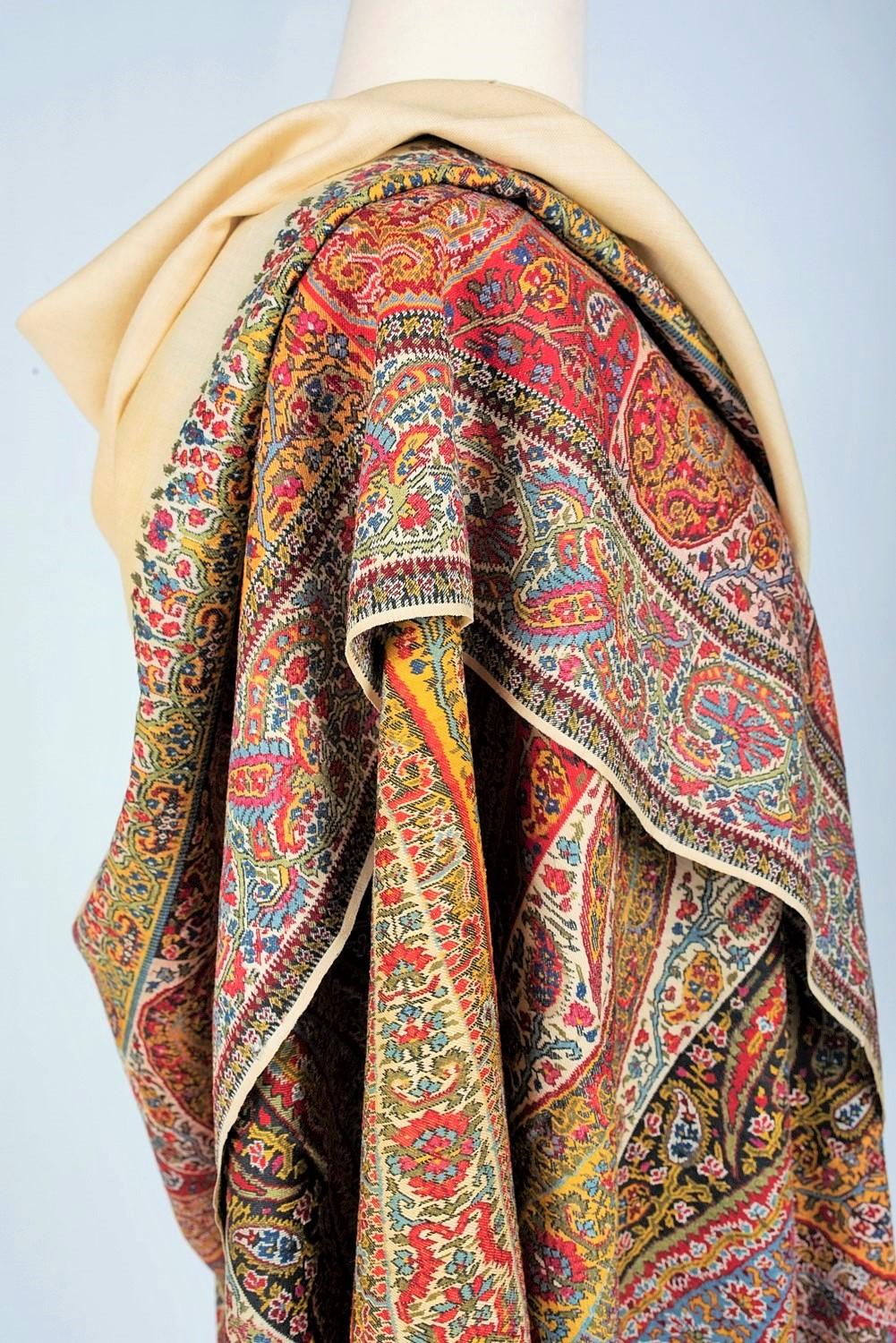 A French Turn Over Harlequin Cashmere shawl - France Circa 1825 9