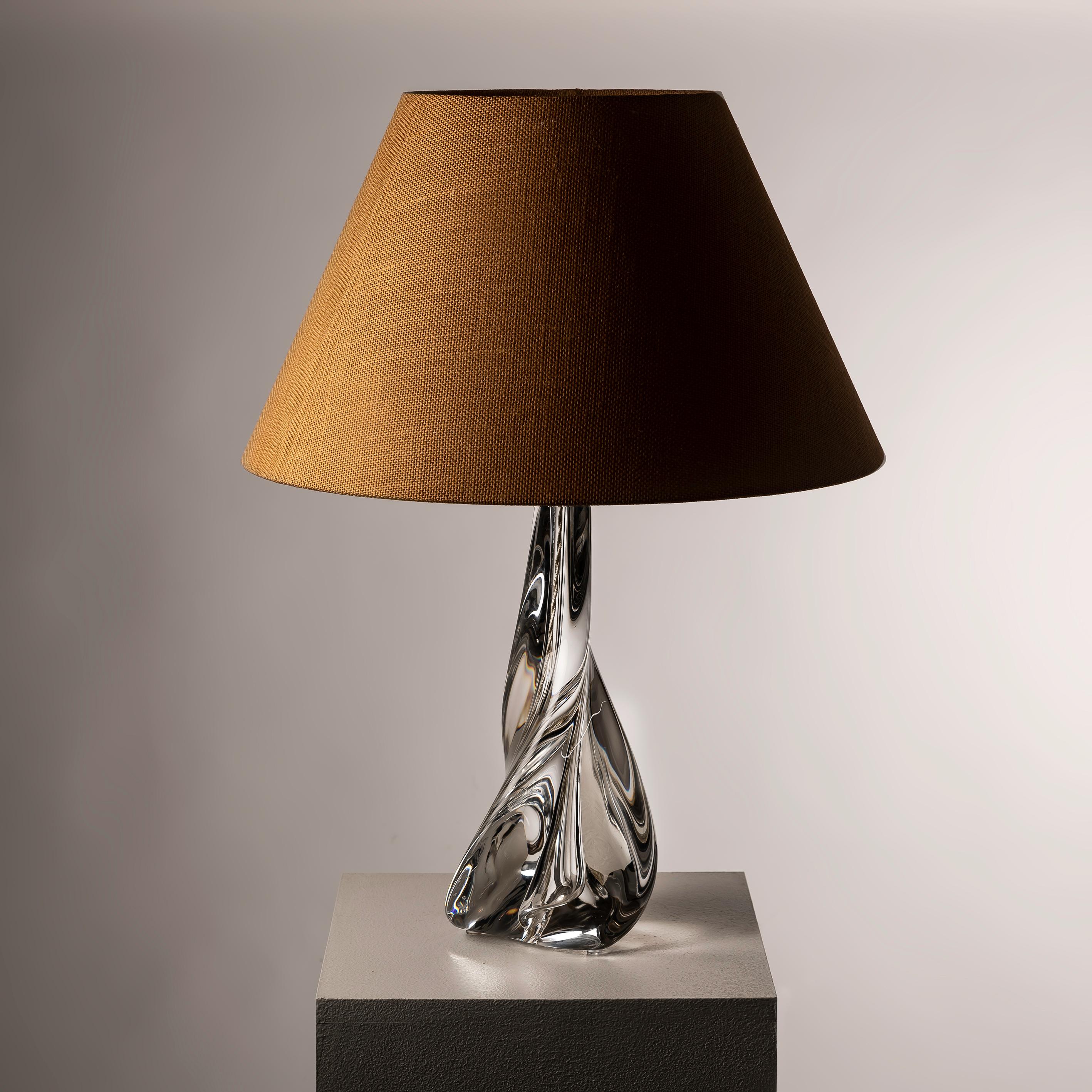 A French Twisted Crystal table lamp by Saint Louis 1950s 1
