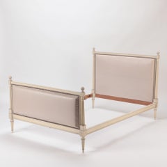 French Upholstered Louis XVI Style Painted Full Size Bed, circa 1940