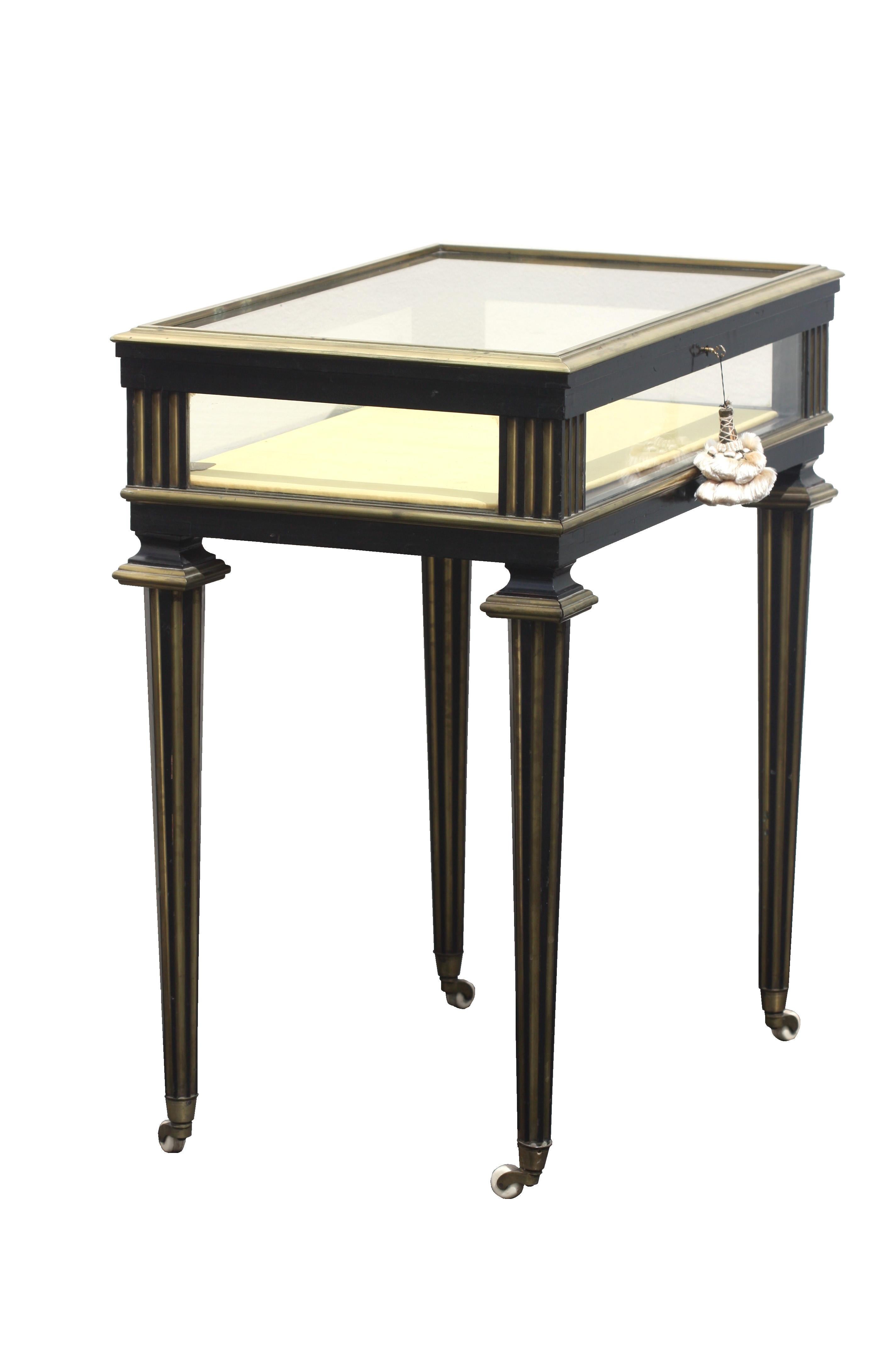 French Vitrine Table Beautiful for a Fine Jewelry Collection Paris, circa 1890 In Good Condition For Sale In West Palm Beach, FL