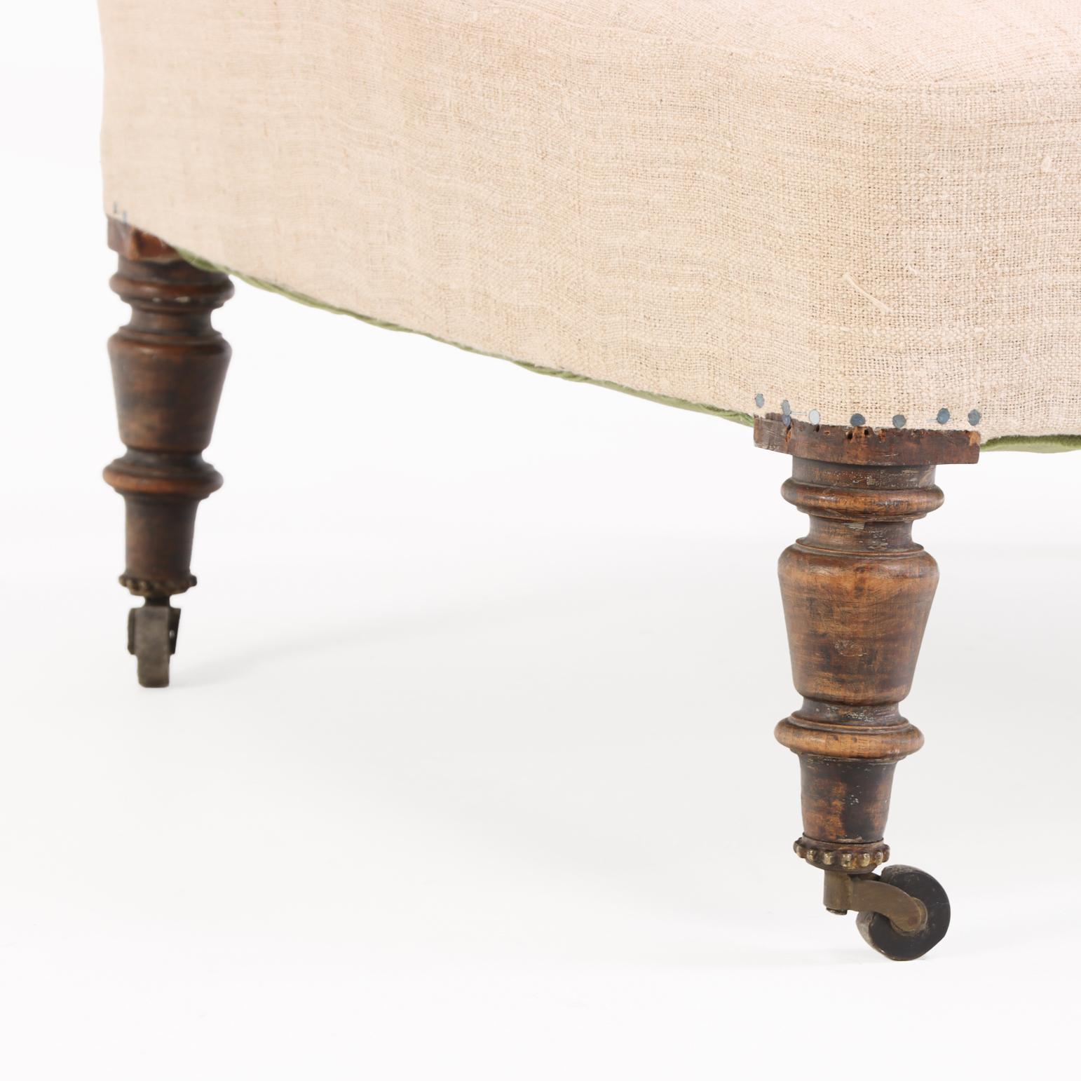 A French Walnut Floating-Arm Library Chair, C. 1860. In Good Condition For Sale In Philadelphia, PA