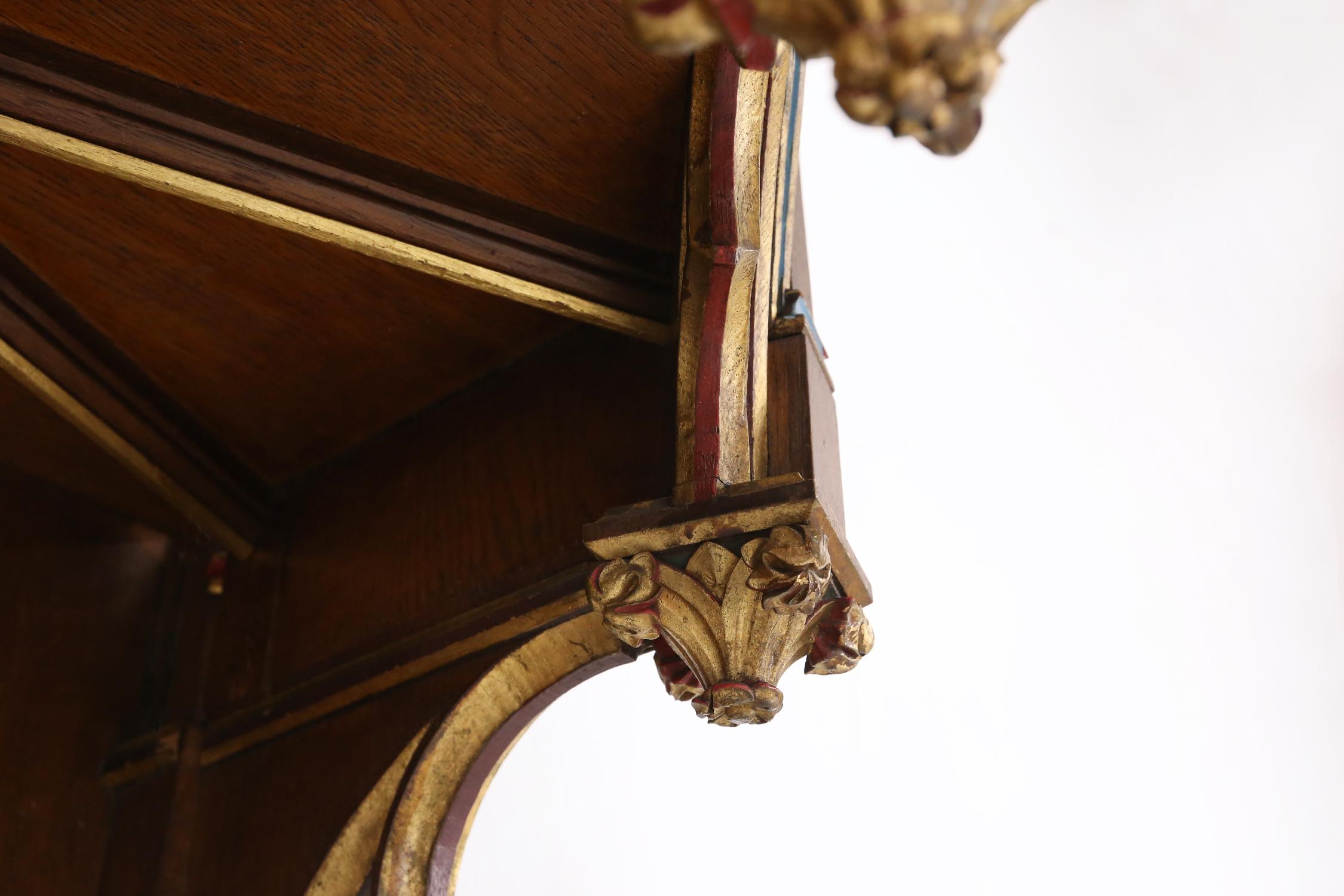 A French wooden neo-Gothic steeple with niche for saint statue, ca. 1800 For Sale 11