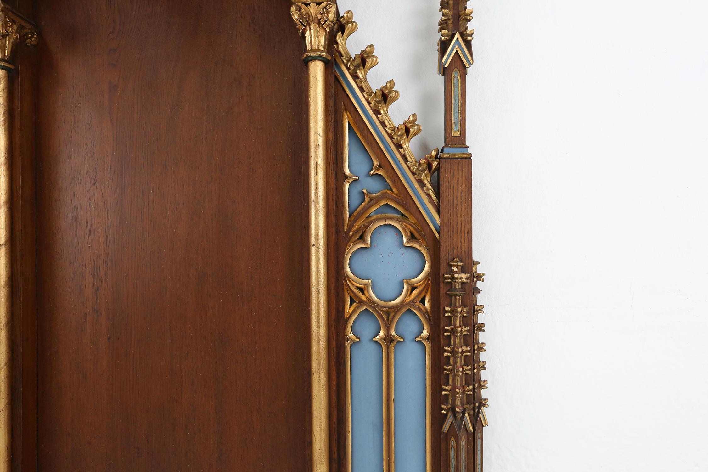 Early 19th Century A French wooden neo-Gothic steeple with niche for saint statue, ca. 1800 For Sale