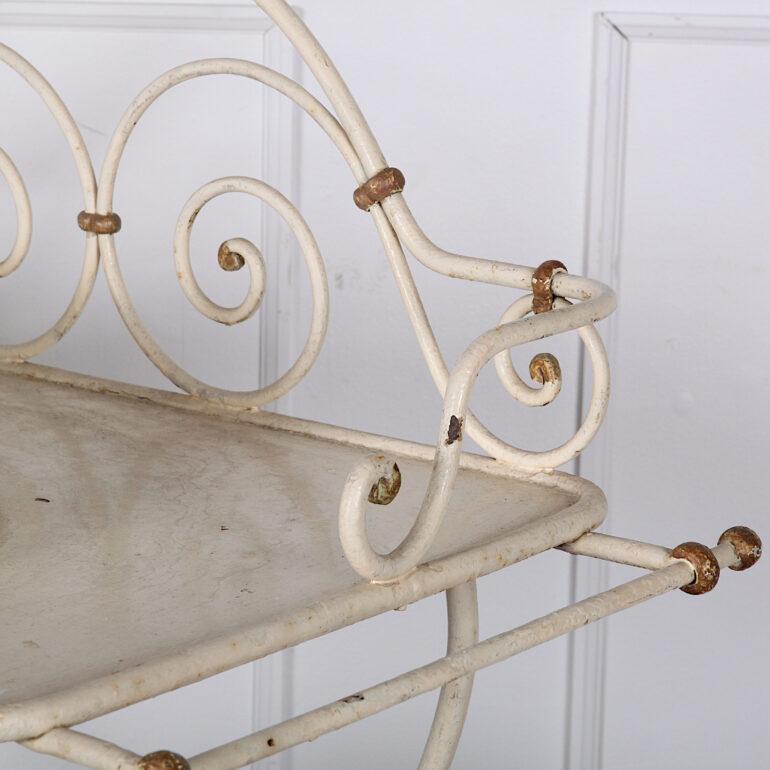 French Wrought Iron and Painted Washstand with Jug and Bowl In Good Condition For Sale In Vancouver, British Columbia