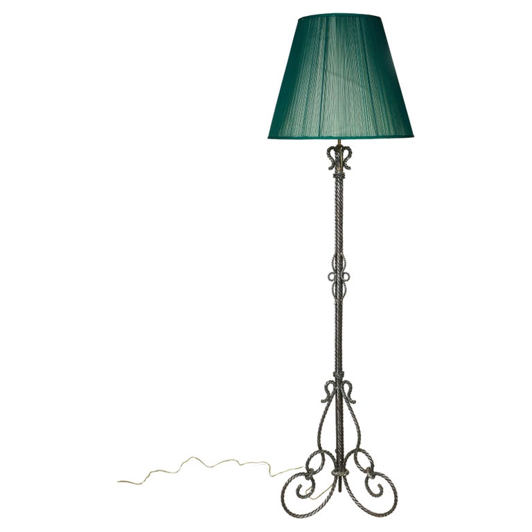 French Wrought Iron Floor Lamp For Sale at 1stDibs