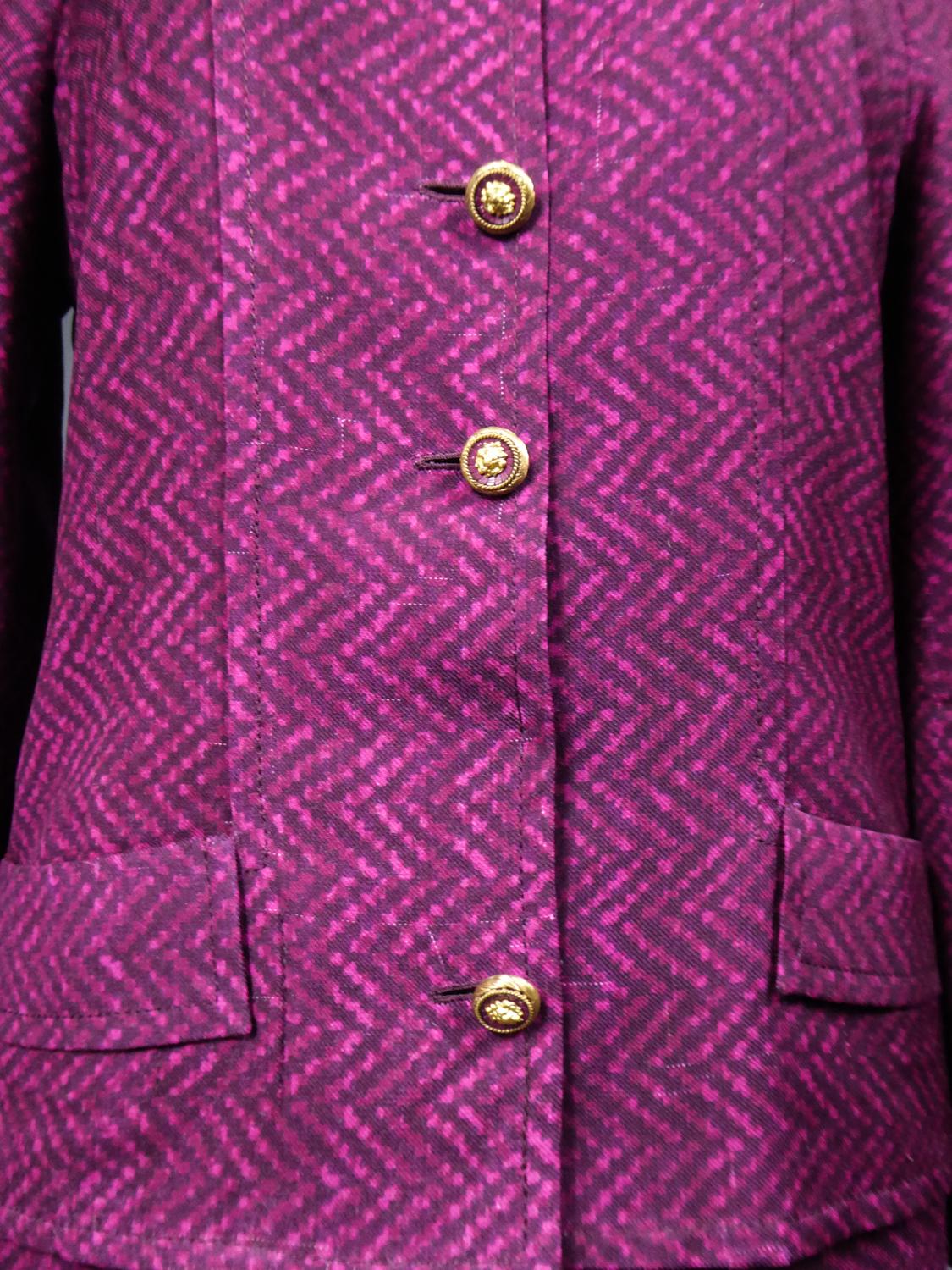Women's A French Couture Silk Chanel Skirt and Jacket Suit number 60423 & 60422 C. 1980 For Sale
