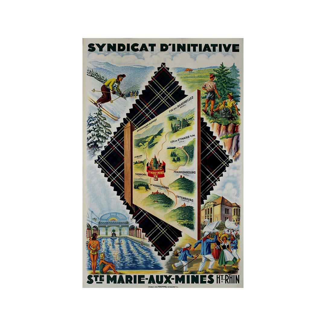 Original travel poster by Freppel - Syndicat d'Initiative Sainte-Marie-aux-Mines For Sale 2