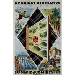Affiche de voyage originale de Freppel - Syndicat d'Initiative Sainte-Marie-aux- Mines