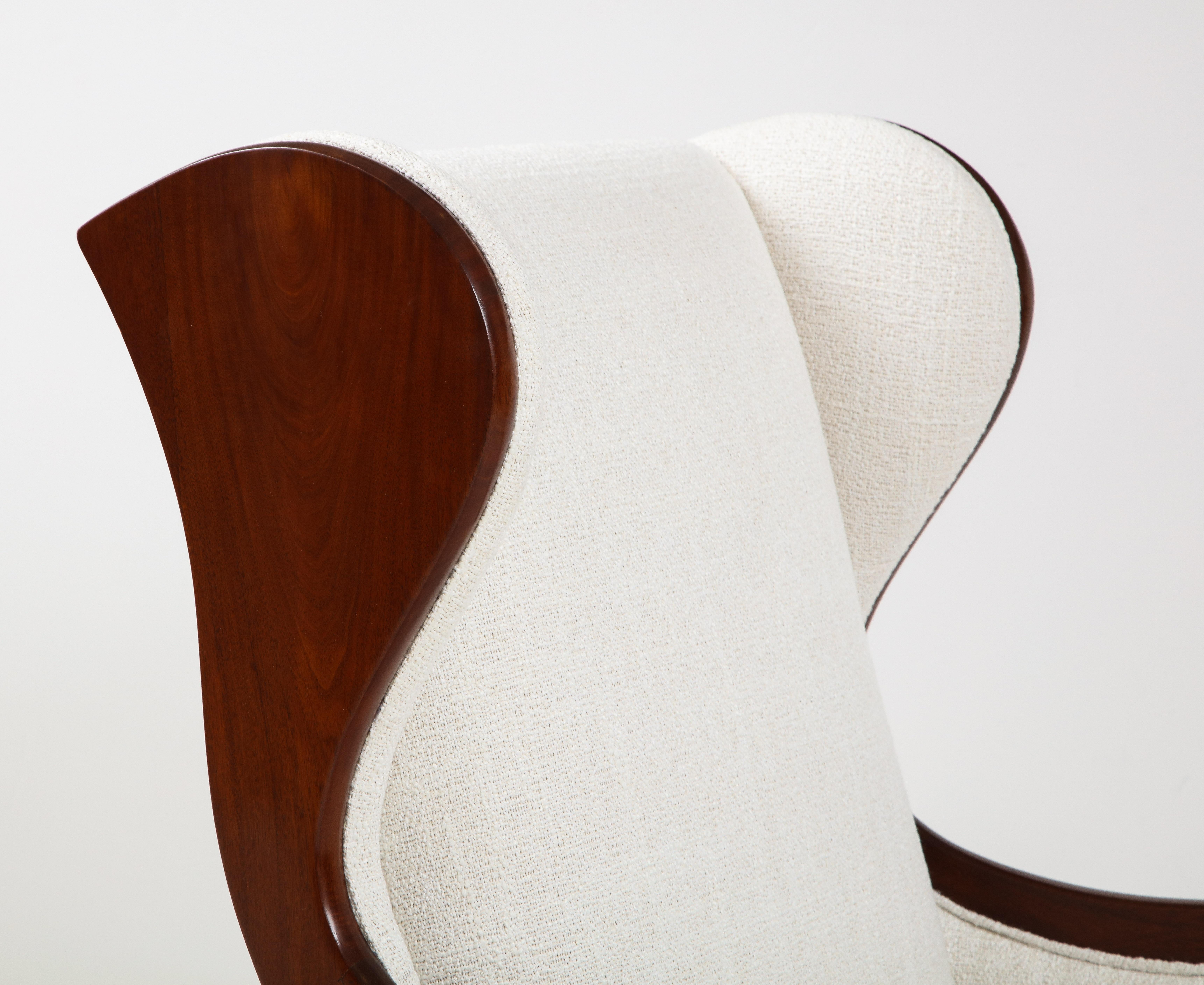 Frits Henningsen Mahogany and Upholstered Wing Chair, Circa 1940-50 10