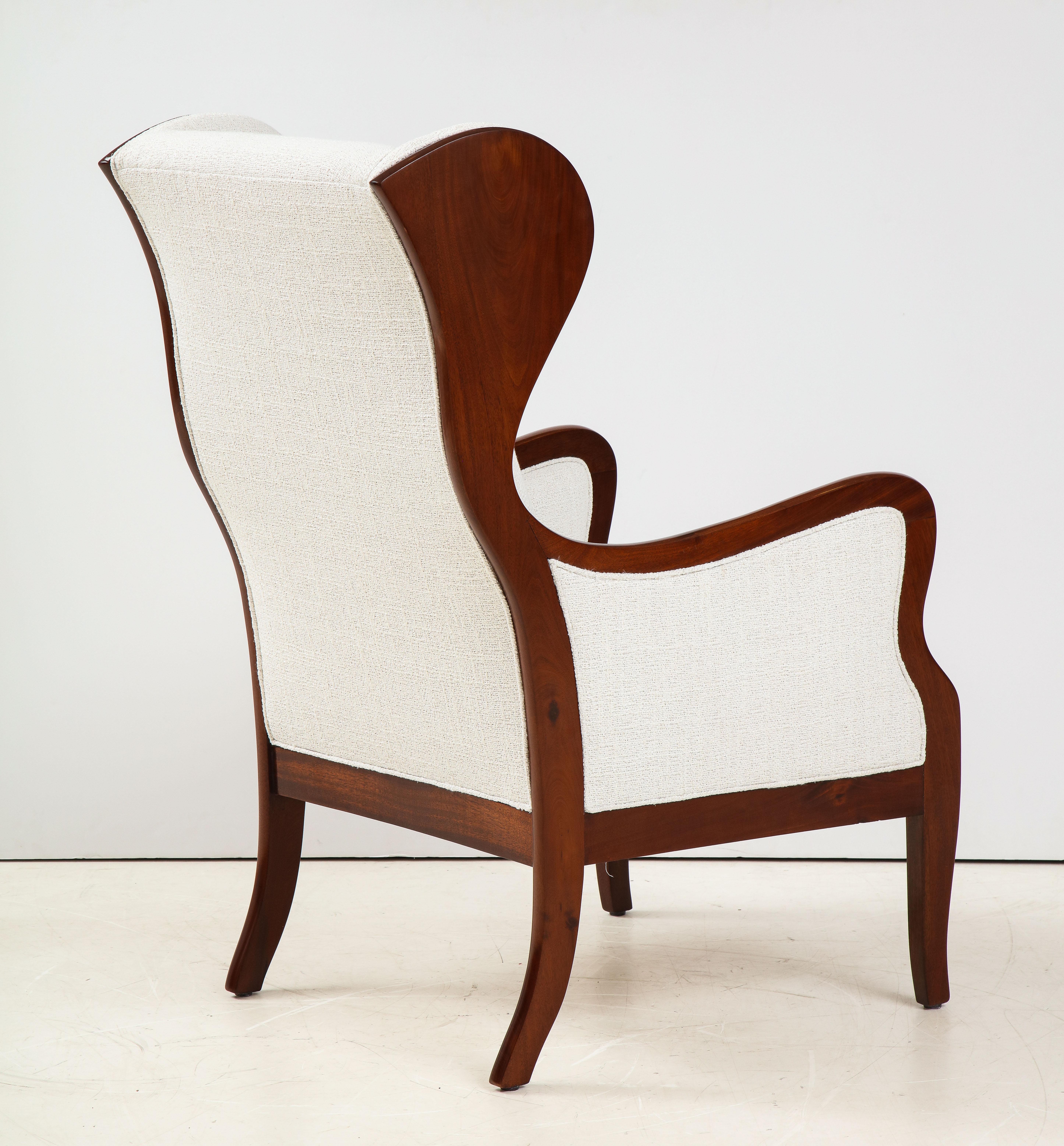 Frits Henningsen Mahogany and Upholstered Wing Chair, Circa 1940-50 In Good Condition In New York, NY