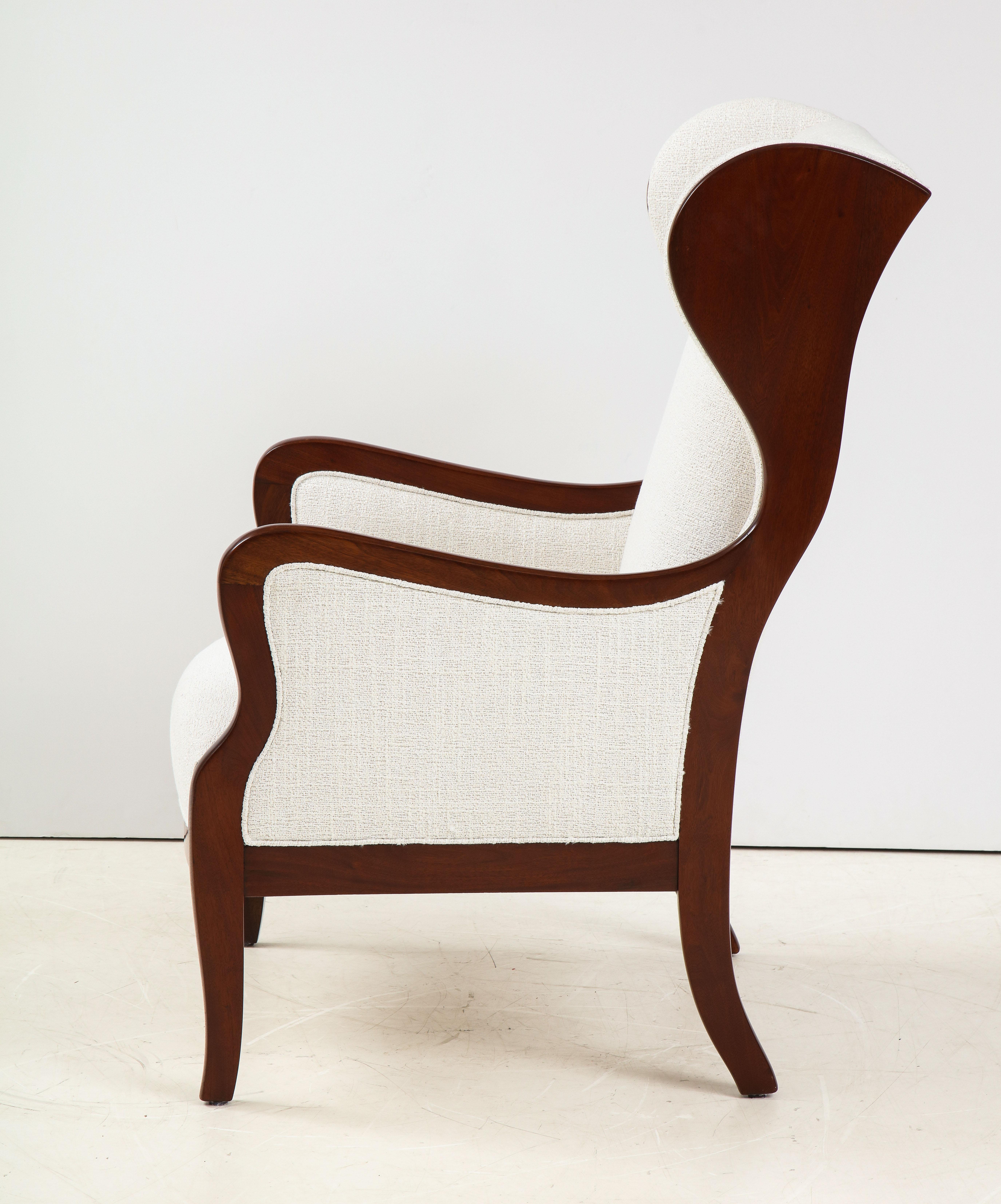 Frits Henningsen Mahogany and Upholstered Wing Chair, Circa 1940-50 1