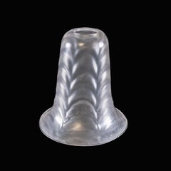 A Frosted Glass Shade with a Feather-Like Embossed Pattern & Flared Rim