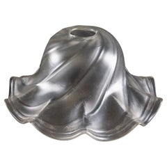 A Frosted Glass Shade with Flowing Swirl Design & Ruffled Undulating Rim