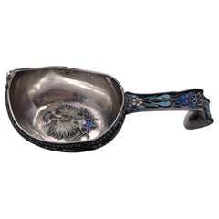 A. Fuld Russian Enamel & Silver Kovsh from Late 19th or Early 20th Century