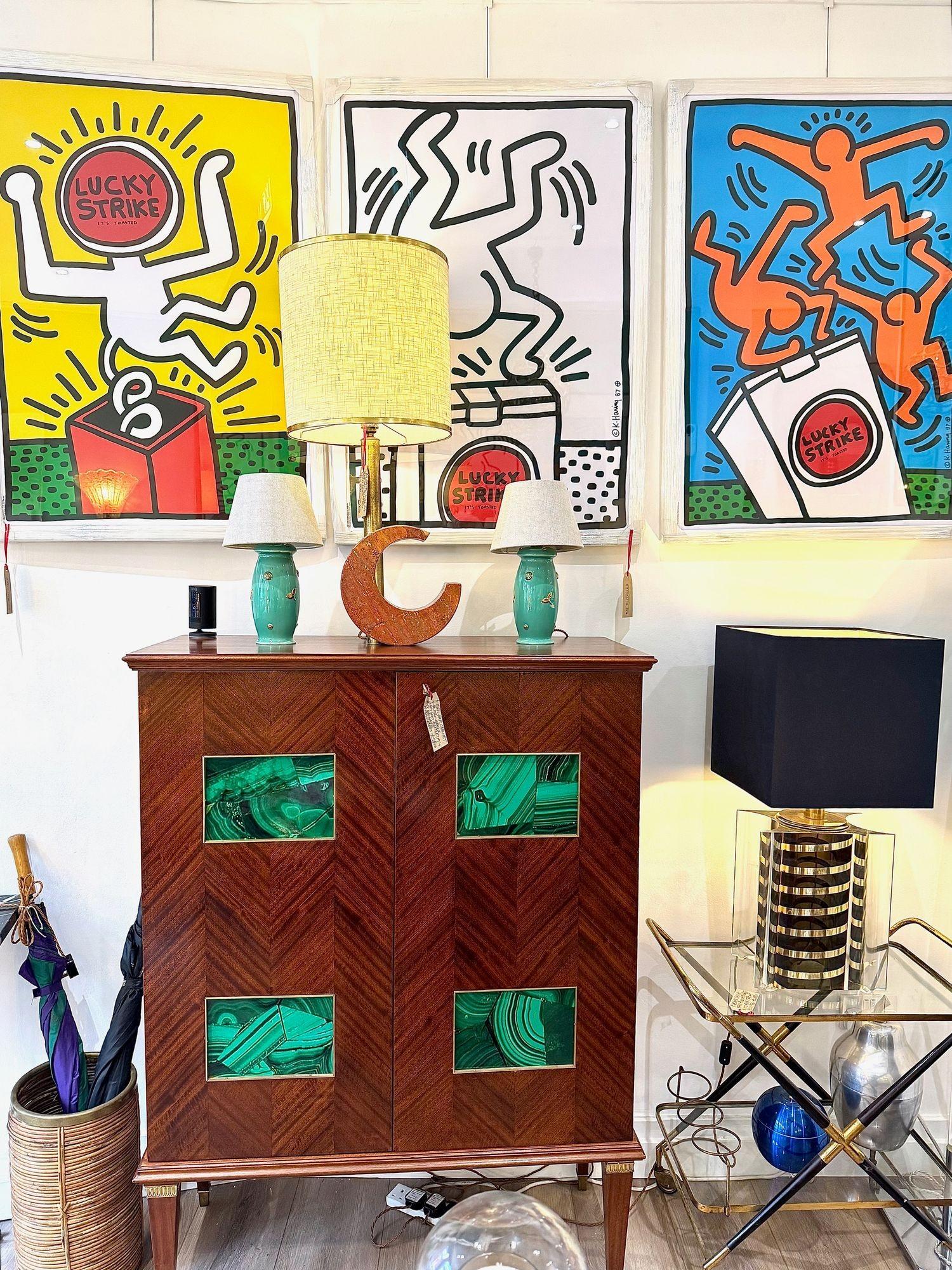 A full set of framed Keith Haring designed screen prints 