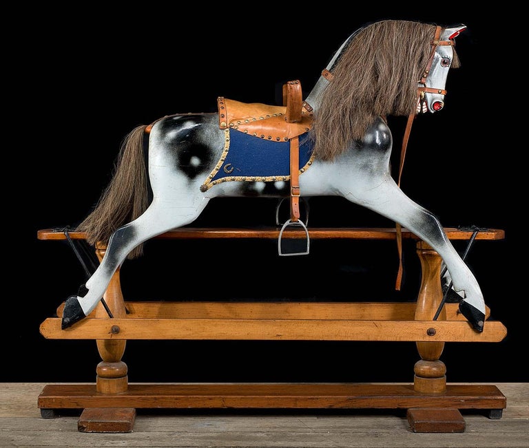 English Fully Restored Victorian Rocking Horse For Sale