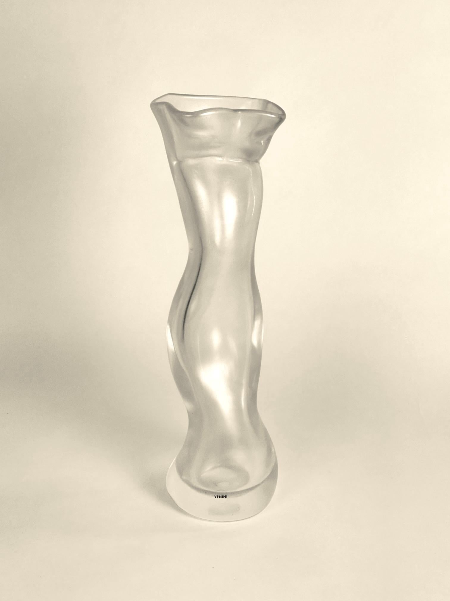 An Impressive vas designed by Fluvio Bianconi and edited by Venini.Murano  iridiscent glass.Marked Venini and signed 