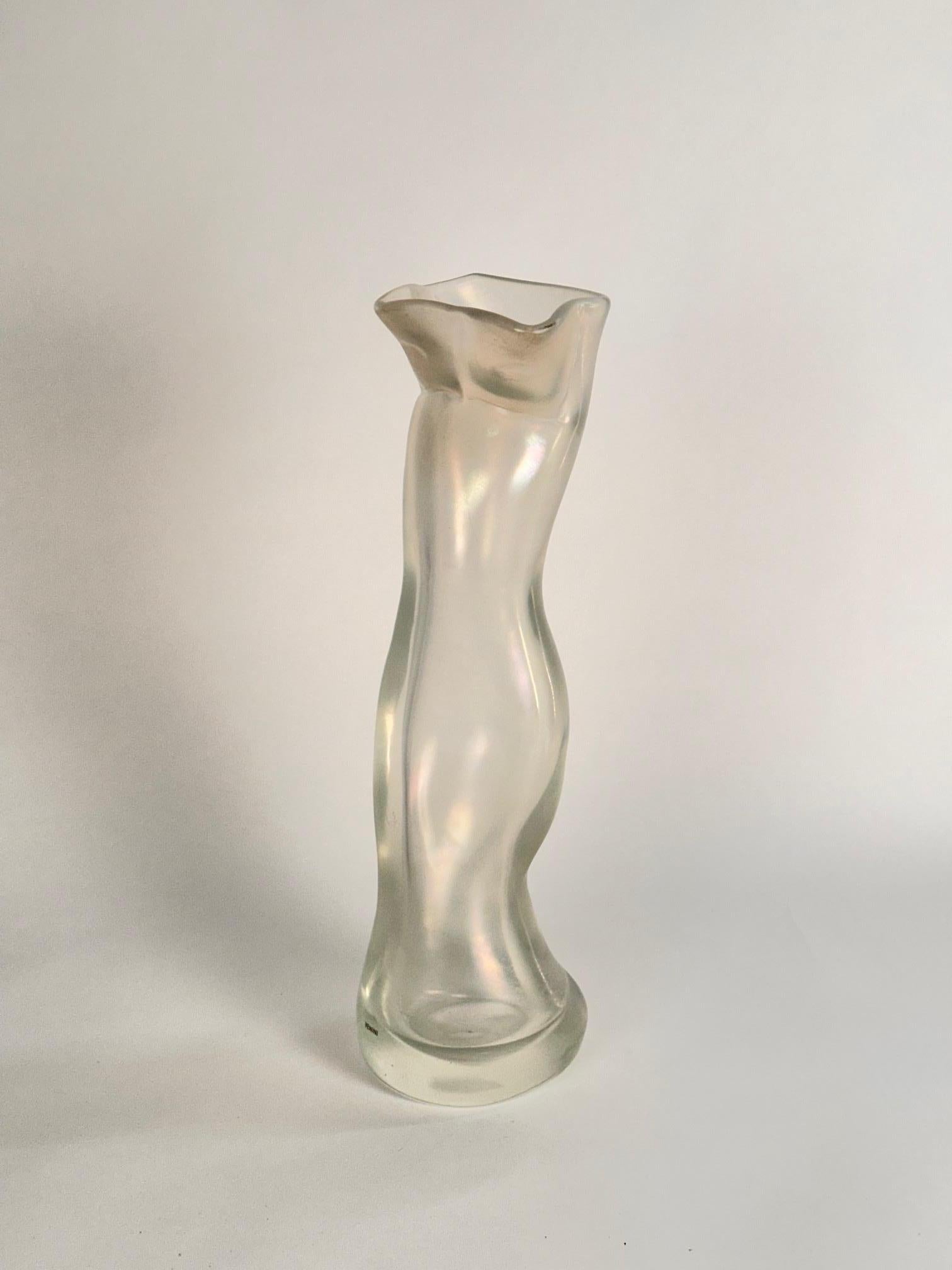 A Fulvio Bianconi Murano Glass Vase for Venini.. Signed In Good Condition For Sale In Madrid, ES