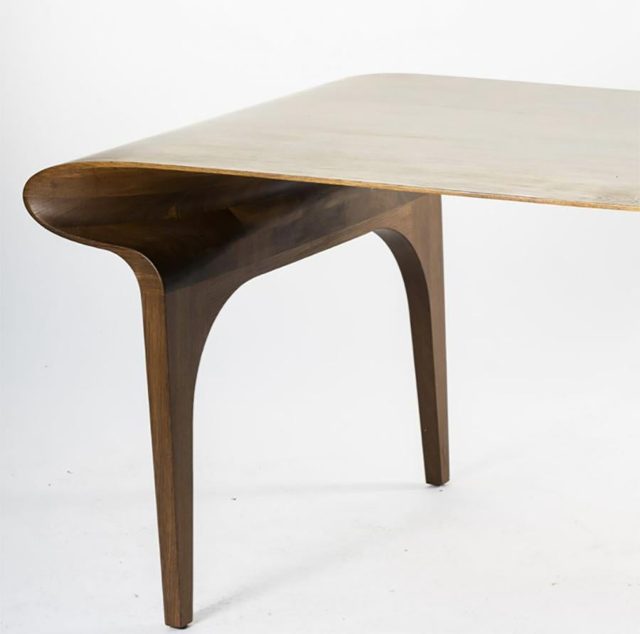 Modern Fumed Oak 'Contour' Desk by Bodo Sperlein For Sale