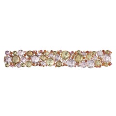 A & Furst 18 Karat RG Bracelet, 159 Carat Semi Precious, Sapphires and Diamonds