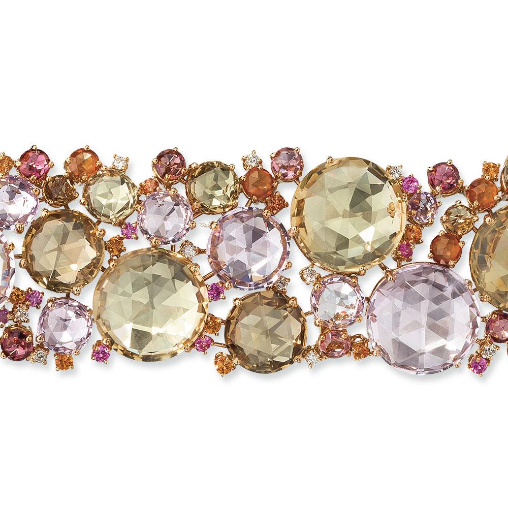 Moderno A & Furst Bracciale RG 18 carati, 159 carati semi preziosi, zaffiri e diamanti in vendita