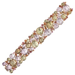 A & Furst Bracelet RG en or 18 carats, diamants et saphirs semi-précieux 159 carats