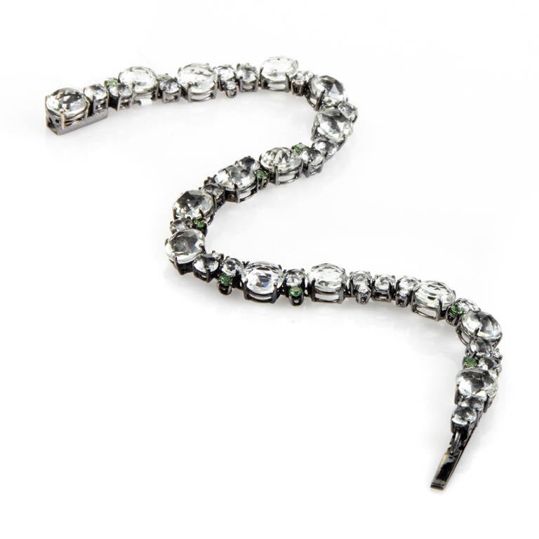 A & Furst by Antonini Green Amethyst Tsavorite Tennis Bracelet In Excellent Condition In Southampton, PA