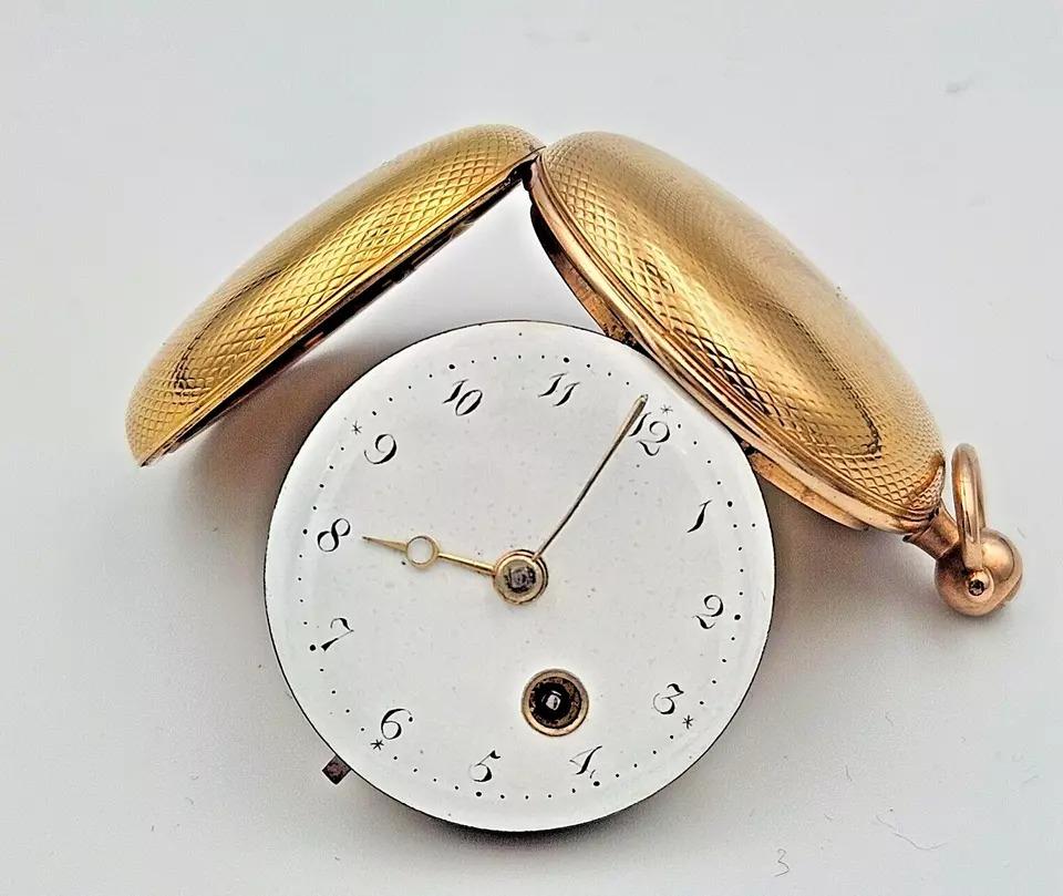 Antique 18k Gold Verge Fusee Full Hunter Pocket Watch – London 1807 For Sale 6