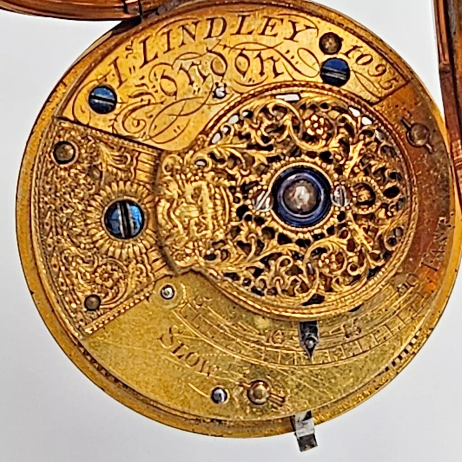 Antique 18k Gold Verge Fusee Full Hunter Pocket Watch – London 1807 For Sale 2