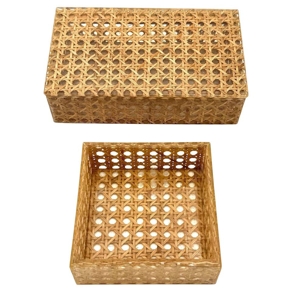 Rattan Boxes - 44 For Sale at 1stDibs | rattan trinket box