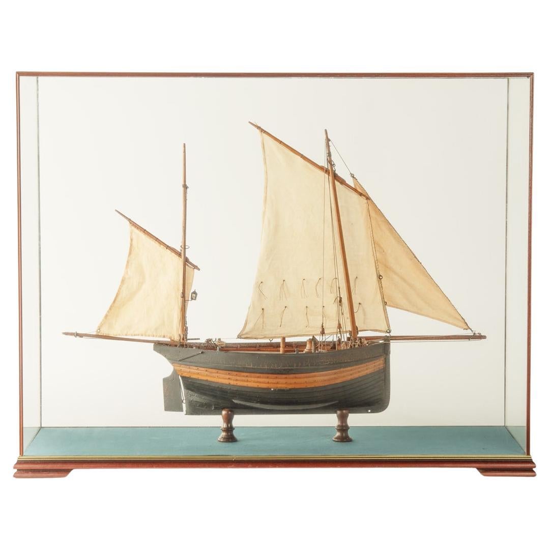 A gaff-rigged Hastings lugger circa 1880