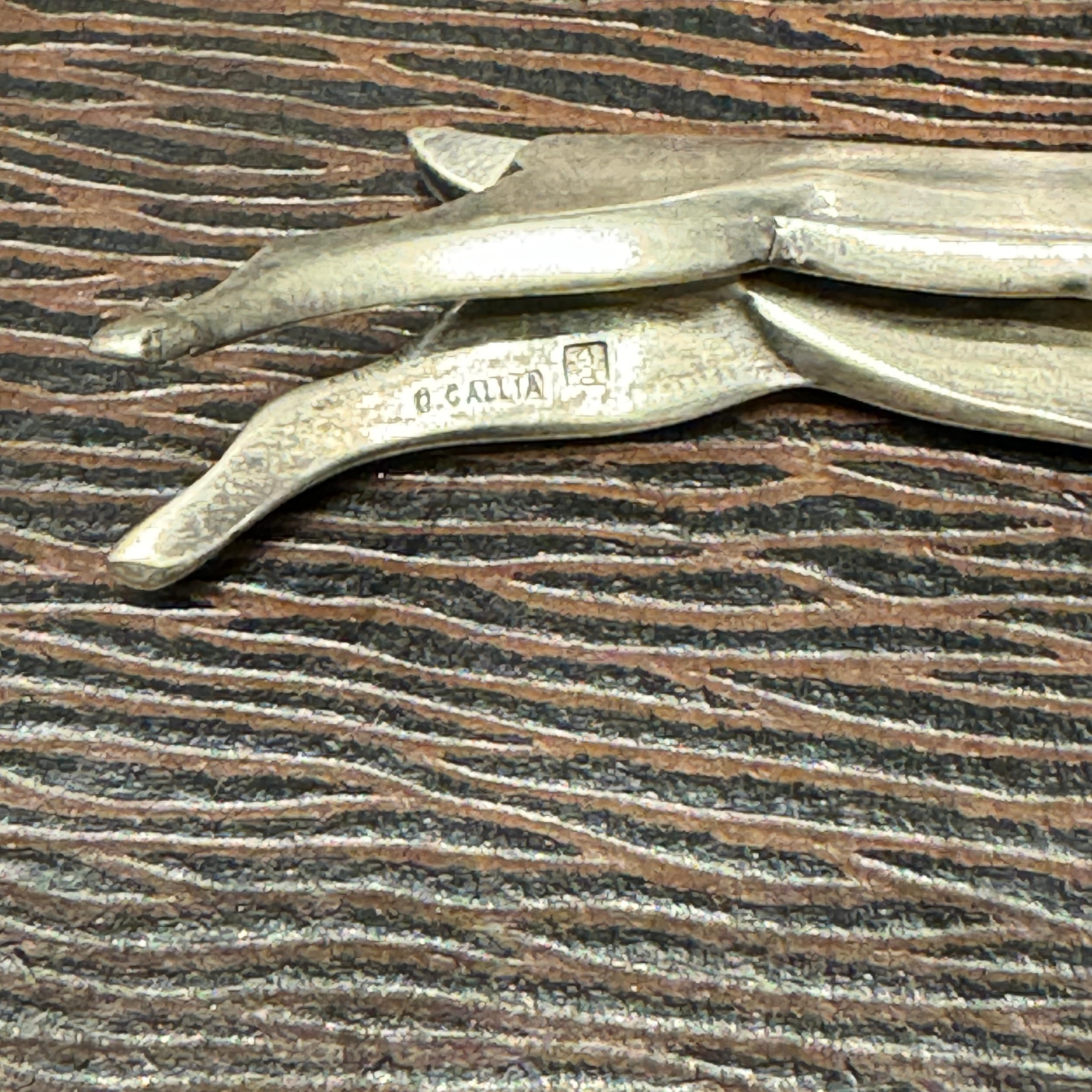 Galvanisé À Gallia Christople Art Deco Knife Rest Set.