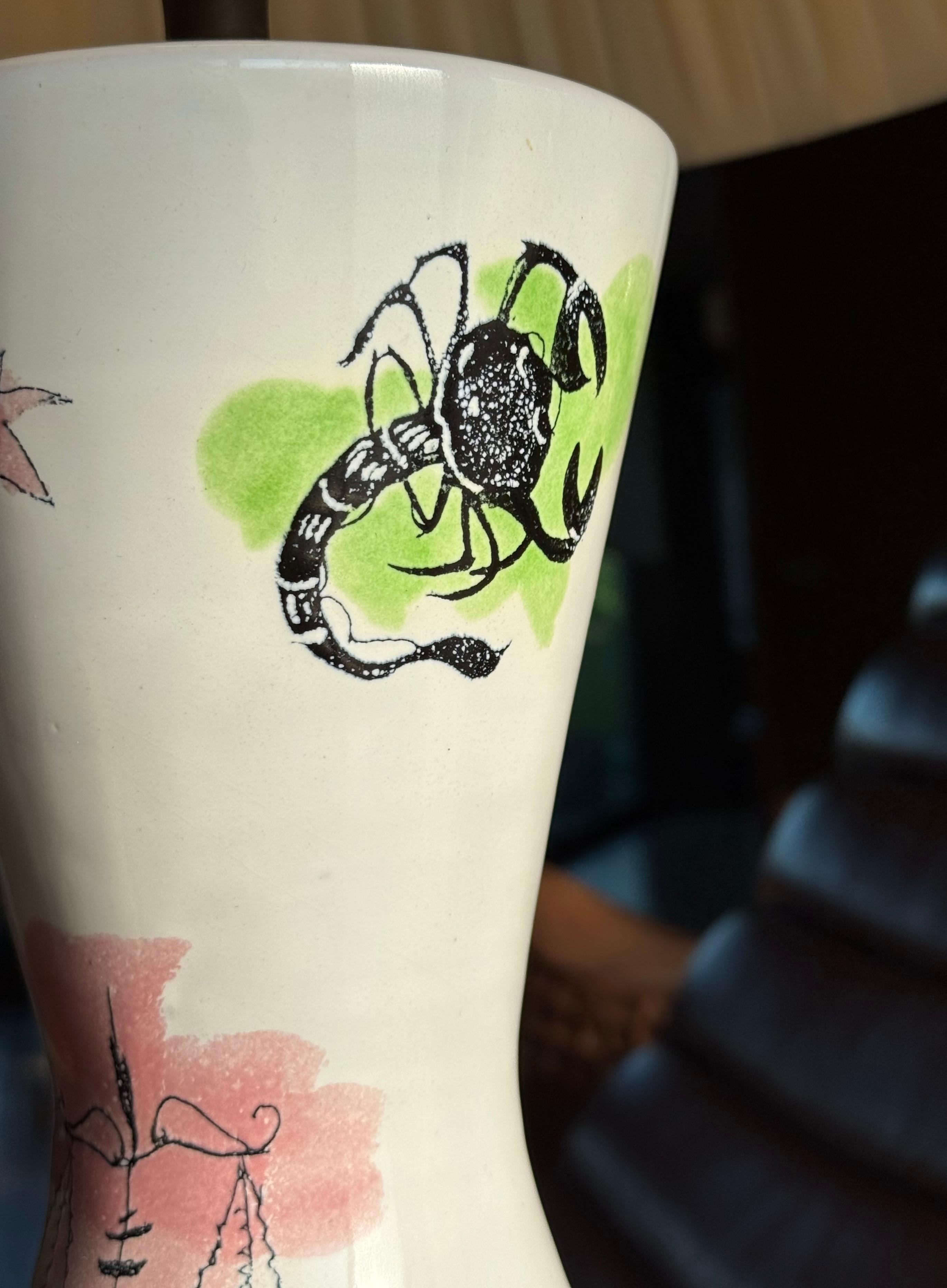 Lámpara Zodiac de cerámica pintada a mano de la época Gambone, hacia 1960 en venta 2