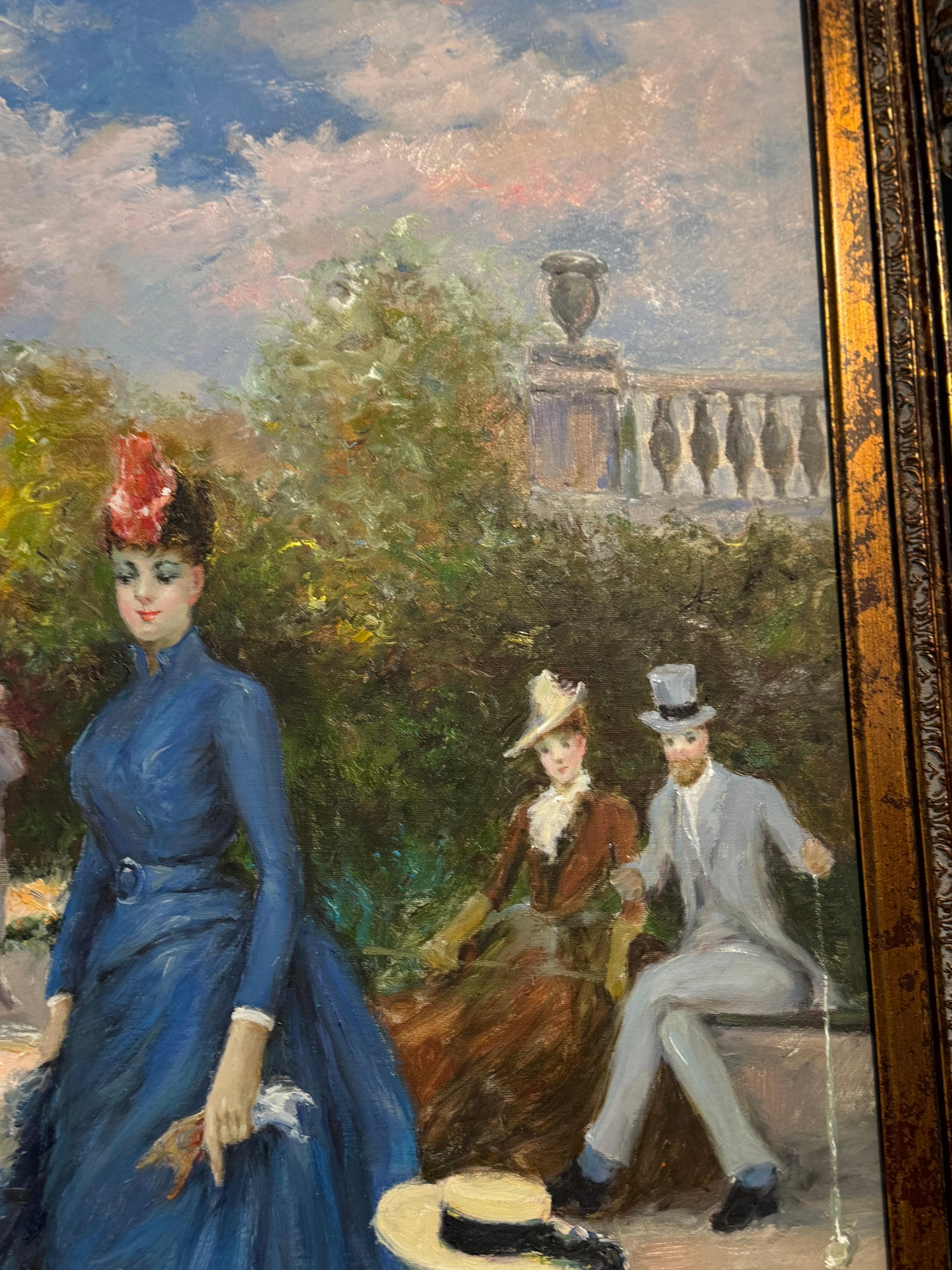 Painting after Francesco Miralles Galaupa 19th century painting game of Croquet 5