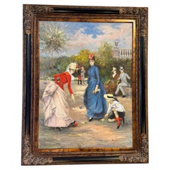 Gemälde nach Francesco Miralles Galaupa, Gemälde des 19. Jahrhunderts, Spiel des Croquets