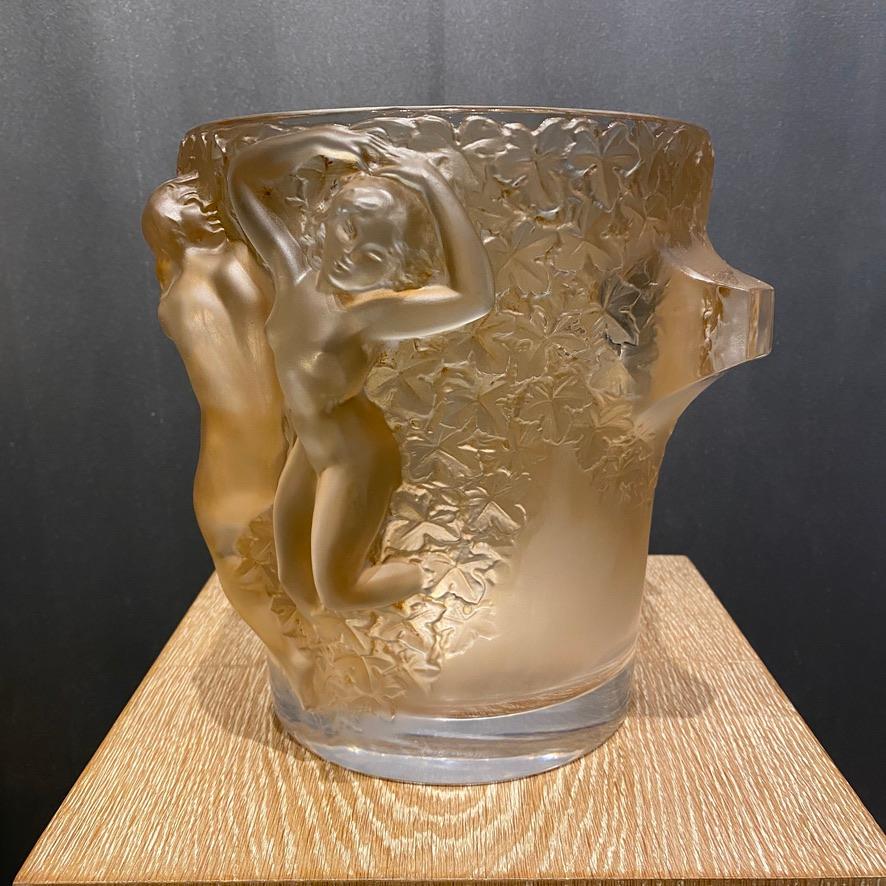 Molded A Ganymede Champagne Bucket by Maison Lalique  For Sale