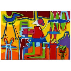"A Garden Made by Me" Large Abstract Expressionist Painting Acrylic on Canvas