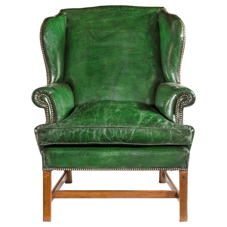 Generous III Mahogany Wing Armchair For Sale at 1stdibs