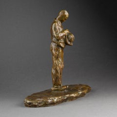 A. Gennarelli: «Angelus», escultura de bronce patinado inspirada en J. F. Millet, hacia 1910