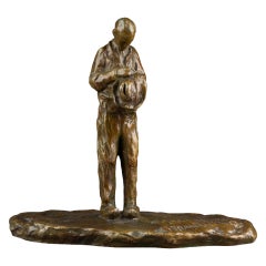 A. Gennarelli: «Angelus», escultura de bronce patinado inspirada en J. F. Millet, hacia 1910