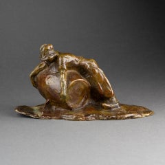 A. Gennarelli : "Cooper", patinated bronze sculpture of a farmer