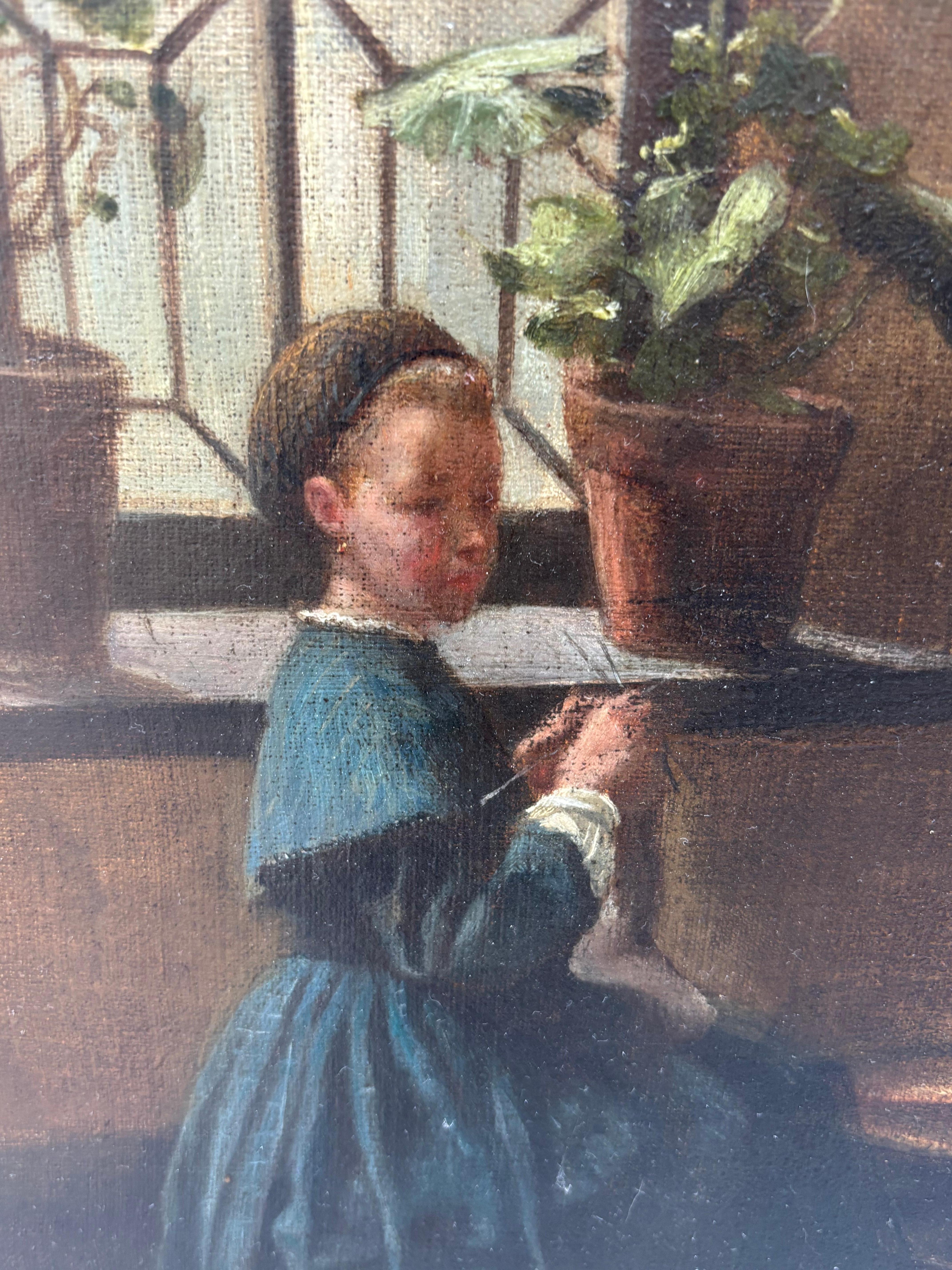 Un óleo de estilo Genre de una escena interior de Paul Emile Faivre fechado en 1864 en venta 4